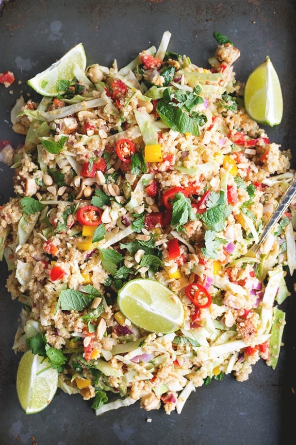 Vegan Thai Quinoa Salad With Peanut Lemongrass Dressing Crazy Vegan Kitchen