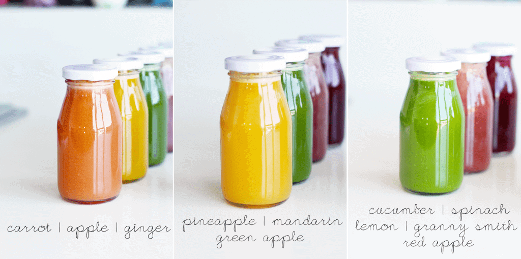 Cold Pressed Rainbow Juices | Healthy, colorful, delicious cold pressed juice recipes perfect for detoxing and dieting. #coldpressed #juices #rainbow #recipe #vegan #healthy #diet #detox