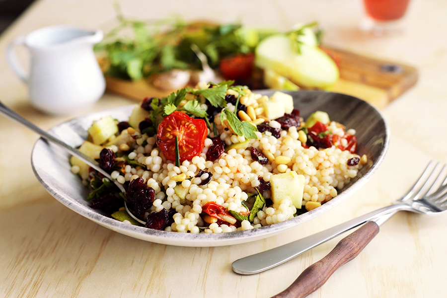 Israeli Couscous with Apples and Cranberries