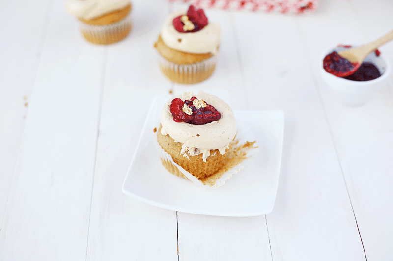 Hazelnut Raspberry Cupcake Recipe. Simple, vegan, delicious, and perfect for kids' birthdays! #delicious #veganrecipe #hazelnut #raspberry #jam #cupcakes #cupcakerecipe #dessert #vegancupcakes