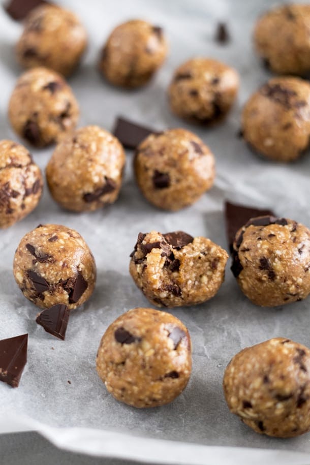 Vegan Chocolate Chip Cookie Dough Protein Bites Crazy Vegan Kitchen