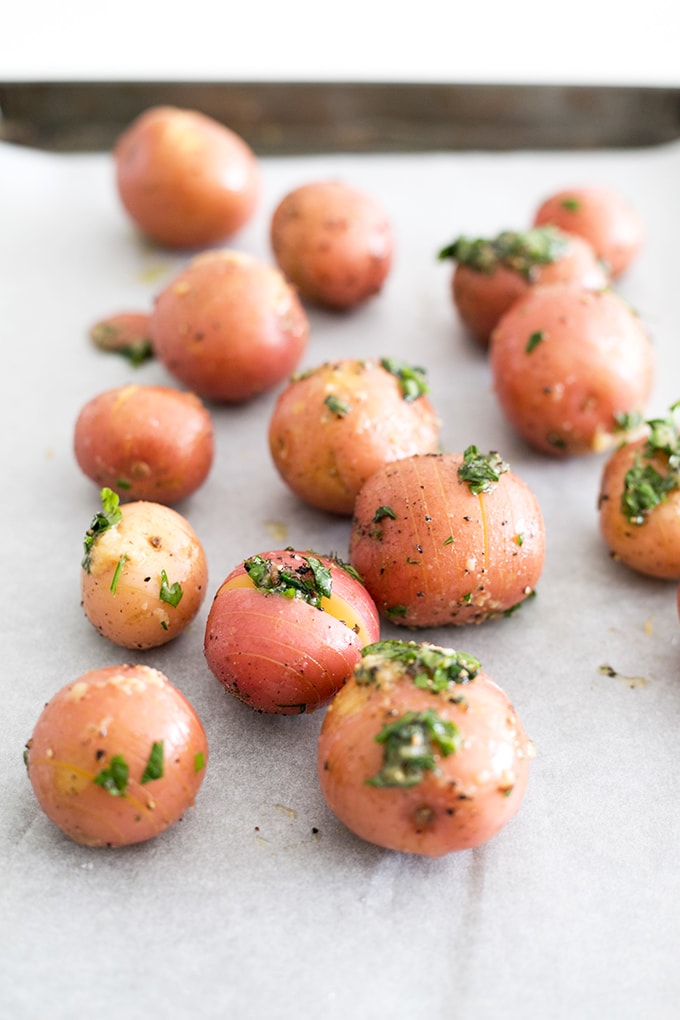 Roasted Baby Potatoes n' Fresh Herbs (Vegan) - Vegan Blueberry