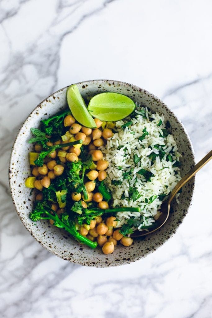 Turmeric Chickpea Curry with Cilantro Lime Rice – Crazy Vegan Kitchen