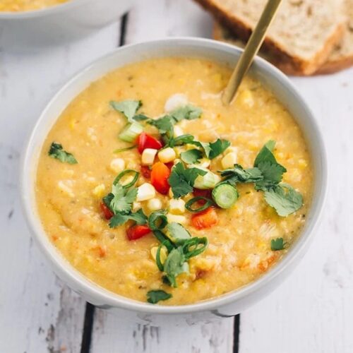 Extra Creamy Vegan Corn Chowder | Prize Winning Recipe