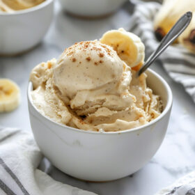 banana ice cream in a bowl